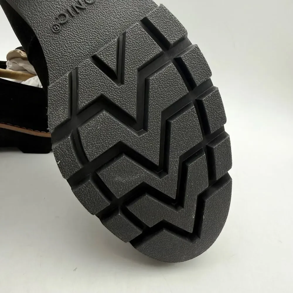 VIONIC Womens Willa Wedge Loafers US 9 EU 40 Black Suede Slip On EUC